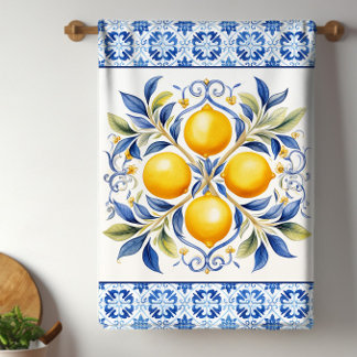 Paño De Cocina Azulejo Mediterráneo Limón
