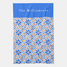 Azulejo personalizado de terracota azul mediterrán
