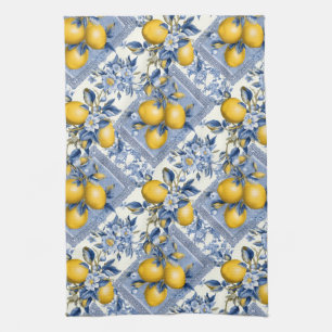 Paño De Cocina Azulejo Talavera Bonito Estampado Total Limones