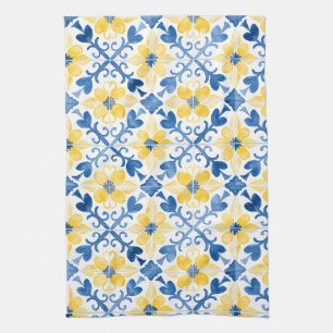 Paño De Cocina Azulejos Azules Mediterráneos de Amalfi