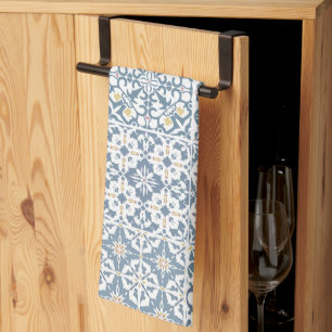 Paño De Cocina Azulejos Mediterráneos, Marroquíes, Mayólica, Azul