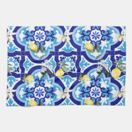 Paño De Cocina azulejos mediterráneos, mosaicos, limón,