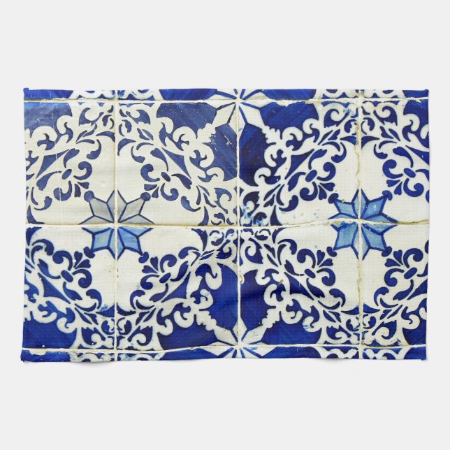 Paño De Cocina Azulejos, Portuguese Tiles (Horizontal)