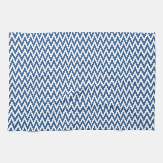 Paño De Cocina Azure Elegant Chevron Design (Horizontal)