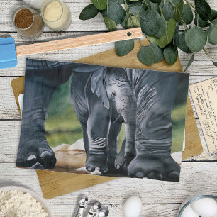 Paño De Cocina Baby Elephant Gray Cute