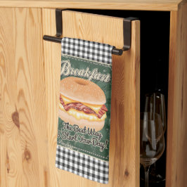 Paño De Cocina Bagel Breakfast Retro
