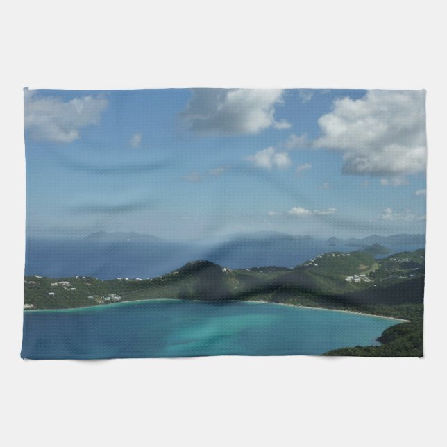 Paño De Cocina Bahía de Magens, Isla Hermosa de Santo Tomás (Horizontal)