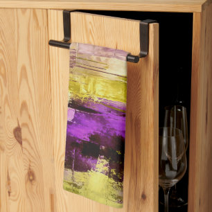 Paño De Cocina Bailando a través de Violetas Expresivas Modernas