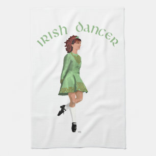Paño De Cocina Bailarín de Step Irlandés - Verde