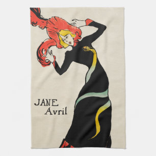Paño De Cocina Bailarina Art Nouveau Jane Avril por Toulouse Laut