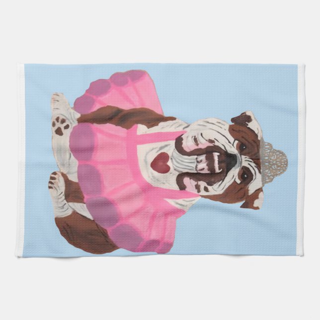 Paño De Cocina Bailarina Bulldog (Horizontal)