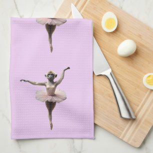 Paño De Cocina Bailarina De Ballet De Mono Gibbon En Un Tutu,