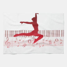 Bailarina de ballet en un teclado
