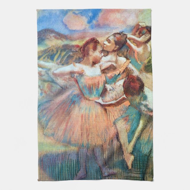Paño De Cocina Bailarinas en un paisaje de Edgar Degas (Vertical)