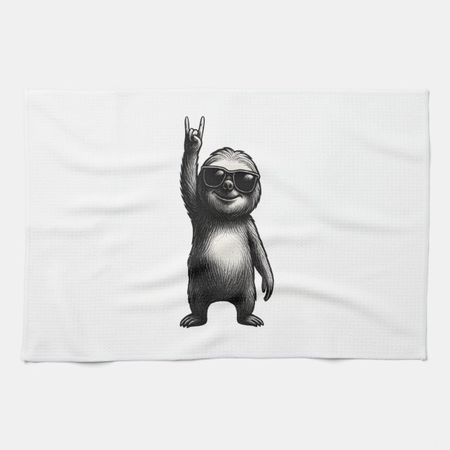 Paño De Cocina Baile de Perezoso Meciendo (Horizontal)