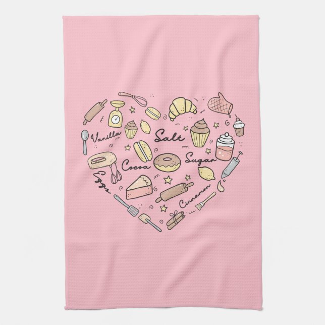 Paño De Cocina Baker Heart Funny Bakery Baking Pastry Chef (Vertical)