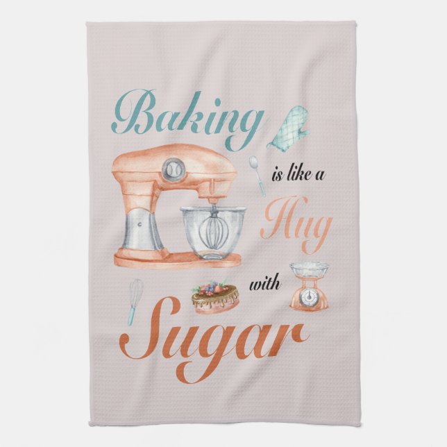 Paño De Cocina Baking Hugs Sugar design for bakers & Pastry chefs (Vertical)