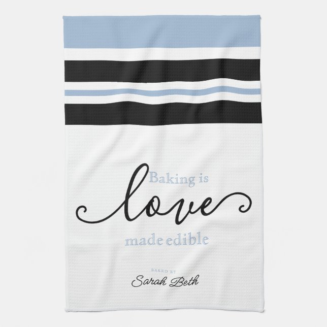 Paño De Cocina Baking is Love Made Edible Classy Script Strike (Vertical)