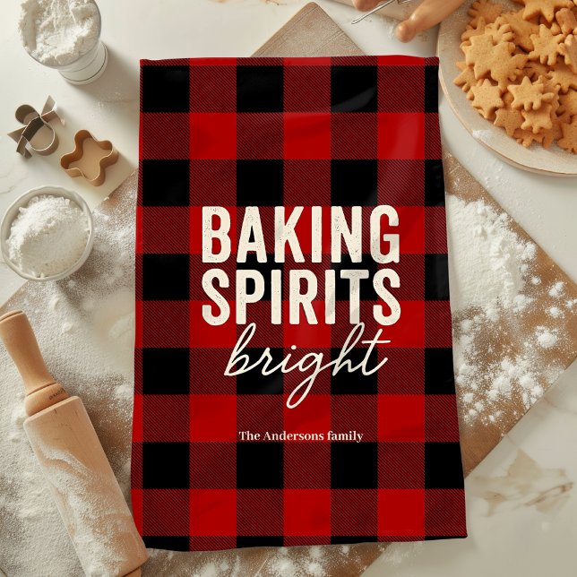 Paño De Cocina Baking Spirits Bright Buffalo Plaid Christmas (Subido por el creador)