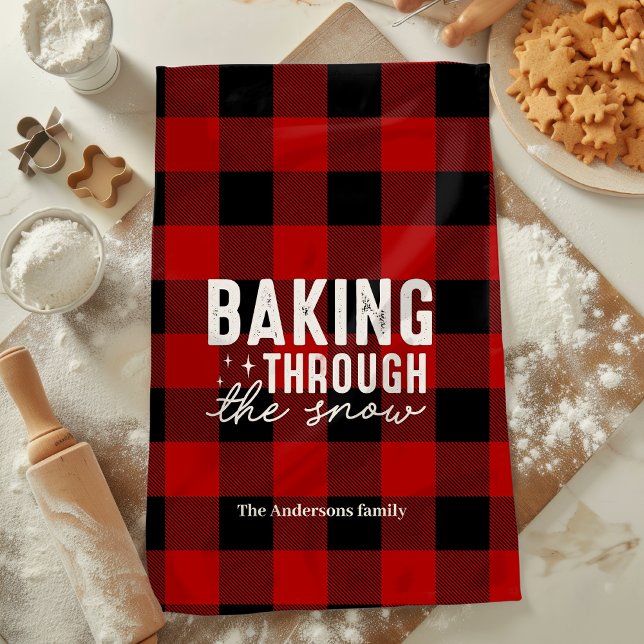 Paño De Cocina Baking Through the Snow Buffalo Plaid Christmas (Subido por el creador)