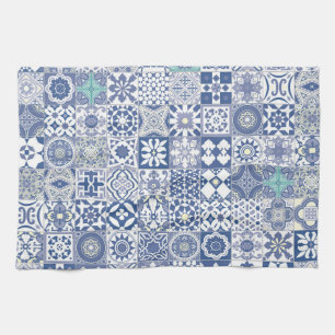 Paño De Cocina Baldosa azul marroquí