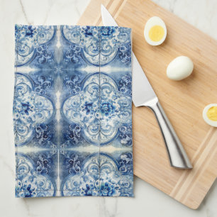 Paño De Cocina Baldosas antiguas en azul delft