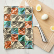 Baldosas beige, cian y coral o manchadas