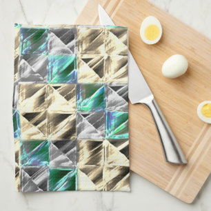 Paño De Cocina Baldosas de color beige y plata o manchas