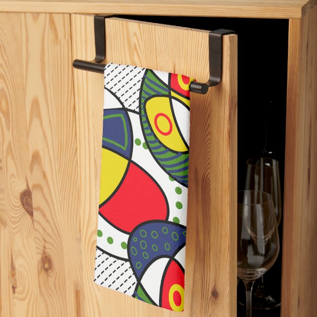 Paño De Cocina Ball de playa verde amarillo rojo (Pliegue de tercios)