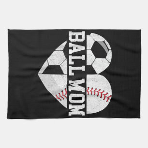 Paño De Cocina Ball Mom Shirt Heart Graciosa Béisbol