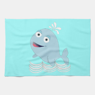 Paño De Cocina Ballena azul