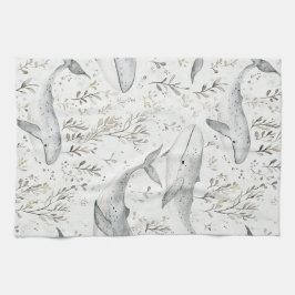 Paño De Cocina Ballenas gris oceánicas