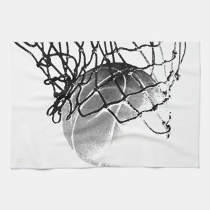 Paño De Cocina Baloncesto blanco y negro