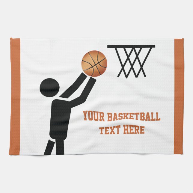 Paño De Cocina Baloncesto con personalizado de baloncesto (Horizontal)