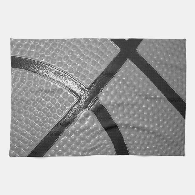 Paño De Cocina Baloncesto de Cierre Blanco y Negro (Horizontal)
