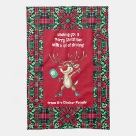 Paño De Cocina Baloncesto 🎄 Feliz Navidad, texto personalizado