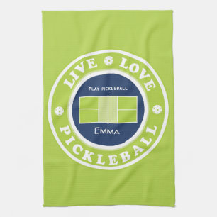 Paño De Cocina Baloncesto: vivo, amor, pickleball cocina verde t