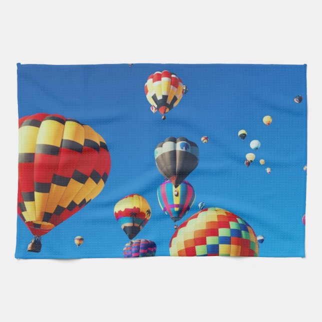 Paño De Cocina Balones de aire caliente cielo azul (Horizontal)