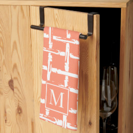 Paño De Cocina Bambú Elegante – Monograma Costero Coral