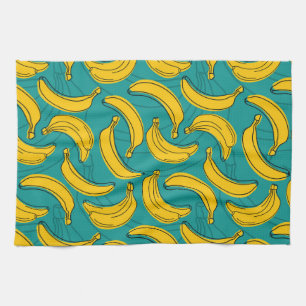 Paño De Cocina Banana amarilla: pintura de contorno negro