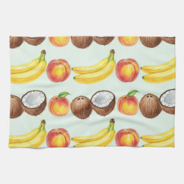 Paño De Cocina Bananas, melocotones y cocos de Natasha Us