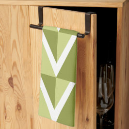 Paño De Cocina Banda de cheurón verde