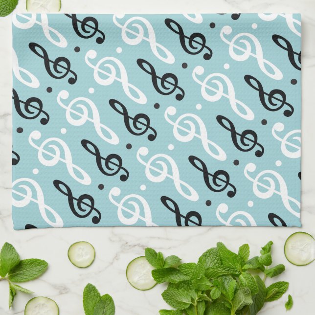 Paño De Cocina Banda de maestros de música Treble Clef (Doblado)