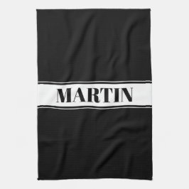 Paño De Cocina Banda de nombres personalizados en blanco y negro