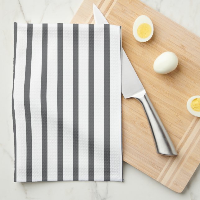 Paño De Cocina Banda gris moderna (Doblado Cuarto)