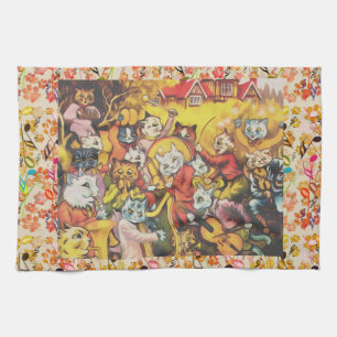 Paño De Cocina Banda musical chillona de los gatos de Louis Wain