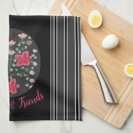 Paño De Cocina Banda negra y blanca acentuada