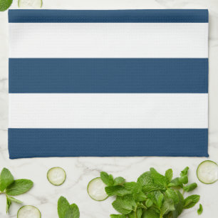 Paño De Cocina Bandas azules de la marina, franjas blancas, patró
