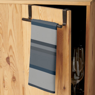 Paño De Cocina Bandas azules y grises