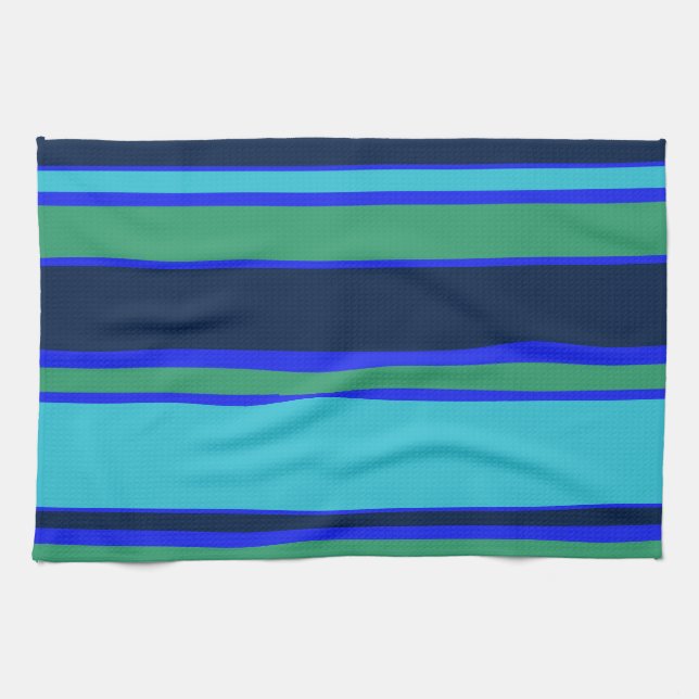 Paño De Cocina Bandas azules y verdes (Horizontal)